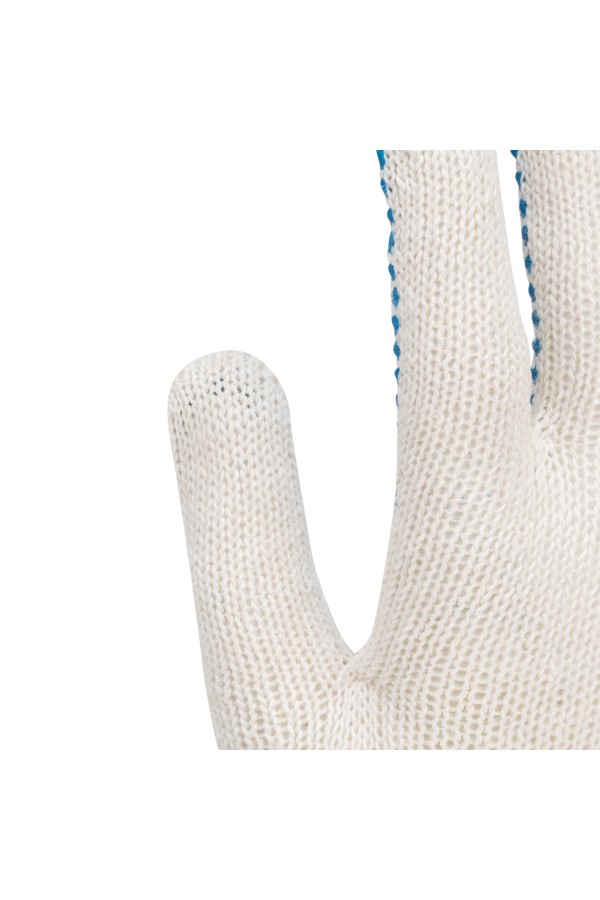 Перчатки трикотажные усиленные, с ПВХ точкой, 7 класс вязки