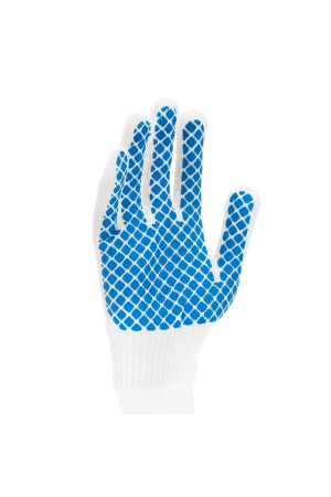 Перчатки х/б, ПВХ покрытие, шахматный облив, 10 класс Россия