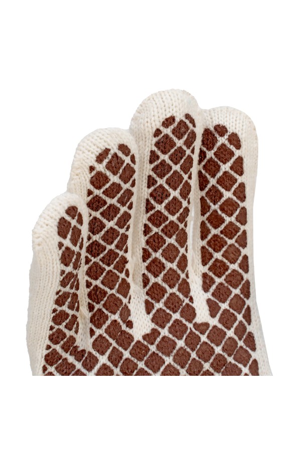 Перчатки трикотажные, ПВХ гель шахматный облив, оверлок Сибртех