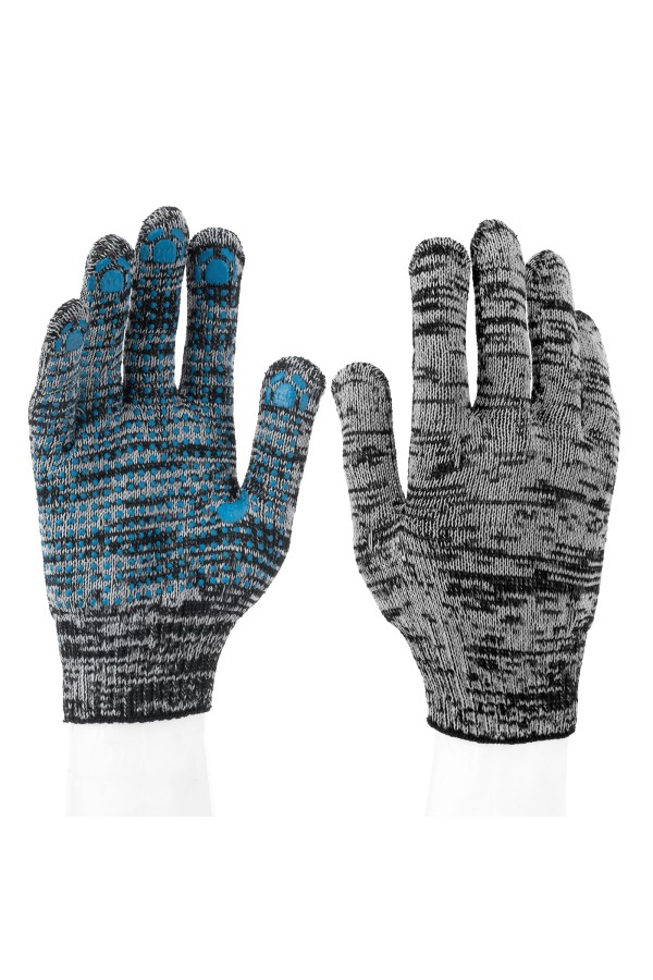 Перчатки х/б, меланж, ПВХ покрытие, 