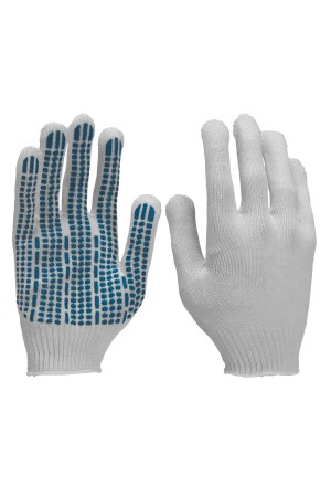 Перчатки х/б с ПВХ, протектор 35 г, 10 кл, 10 пар в упаковке Россия