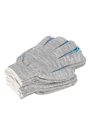 Перчатки трикотажные, с ПВХ точкой, 5 пар в упаковке, 10 класс Россия