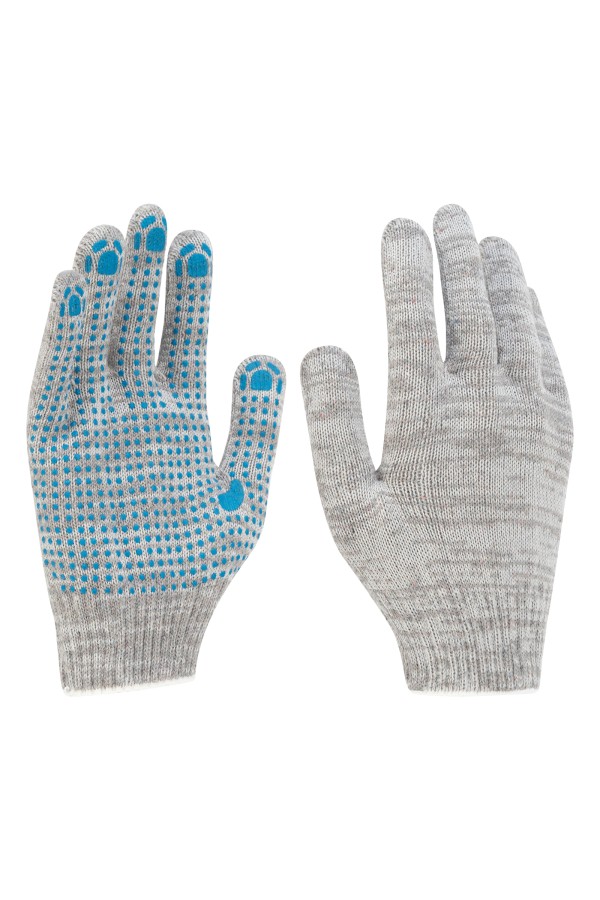 Перчатки трикотажные, с ПВХ точкой, 5 пар в упаковке, 10 класс