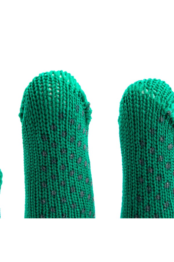 Перчатки Нейлон, ПВХ точка, 13 класс, цвет изумрудный, L