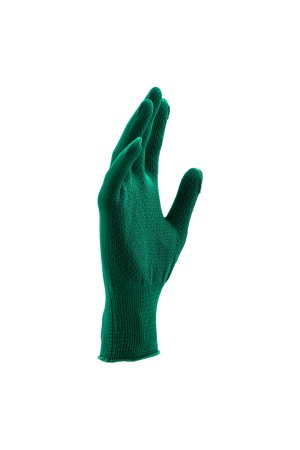 Перчатки Нейлон, ПВХ точка, 13 класс, цвет изумрудный, L Россия