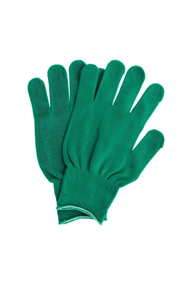 Перчатки Нейлон, ПВХ точка, 13 класс, цвет изумрудный, L