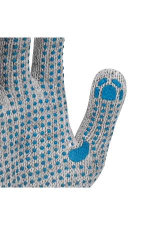 Перчатки трикотажные с ПВХ точкой, 5 пар в упаковке, БОПП-пакет, 7 класс// Россия