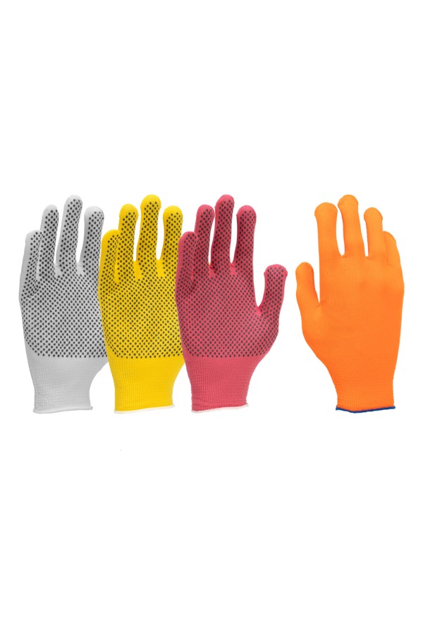 Перчатки в наборе, 4 пары, цвета в ассортименте, ПВХ точка, L, Palisad