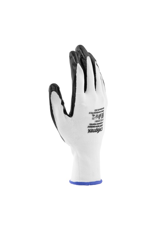 Перчатки полиэфирные с черным нитрильным покрытием, размер L, 15 класс вязки Сибртех