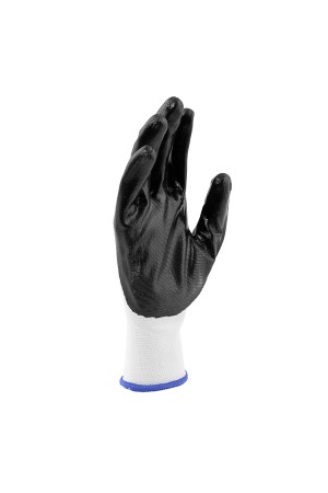 Перчатки полиэфирные с черным нитрильным покрытием, размер L, 15 класс вязки Сибртех