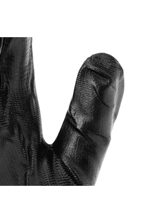 Перчатки полиэфирные с черным нитрильным покрытием маслобензостойкие, L, 15 класс вязки Palisad