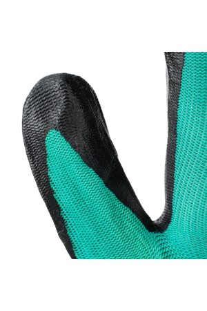 Перчатки полиэфирные с черным нитрильным покрытием маслобензостойкие, L, 15 класс вязки Palisad