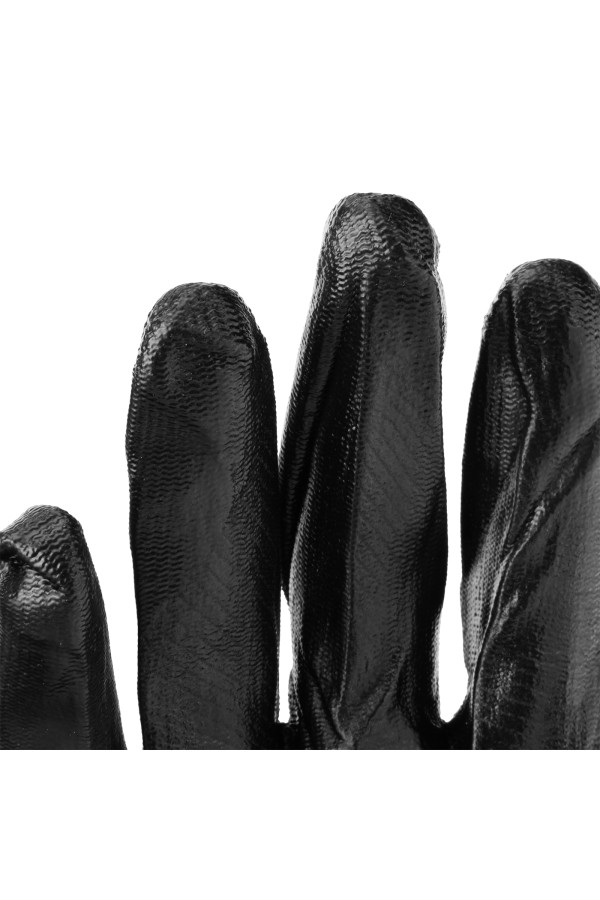 Перчатки полиэфирные с черным нитрильным покрытием маслобензостойкие, L, 15 класс вязки Palisad