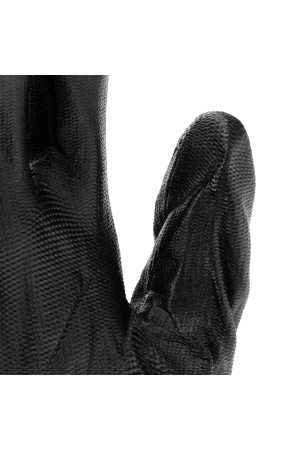 Перчатки полиэфирные с черным нитрильным покрытием маслобензостойкие, L, 15 класс вязки Stels