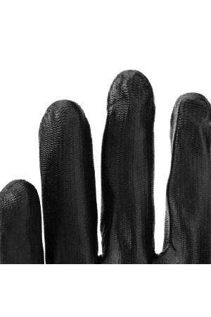 Перчатки полиэфирные с черным нитрильным покрытием маслобензостойкие, L, 15 класс вязки Stels