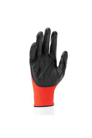 Перчатки полиэфирные с черным нитрильным покрытием маслобензостойкие, L, 15 класс вязки Stels