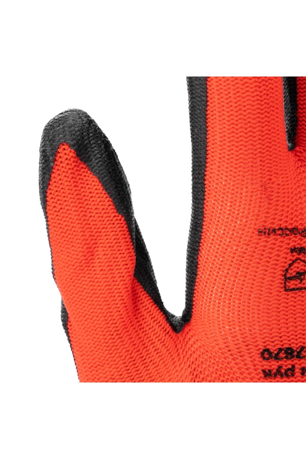 Перчатки полиэфирные с черным нитрильным покрытием маслобензостойкие, L, 15 класс вязки Stels