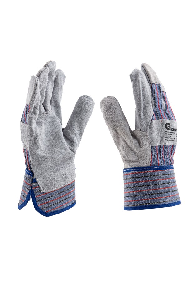 Перчатки спилковые комбинированные, размер XL, Сибртех