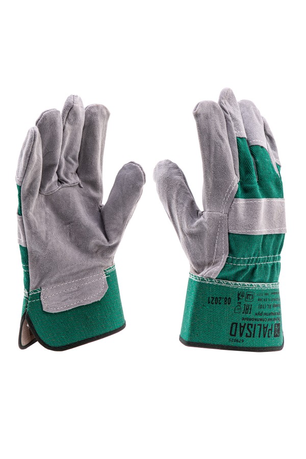 Перчатки спилковые комбинированные, усиленные, размер XL, Palisad