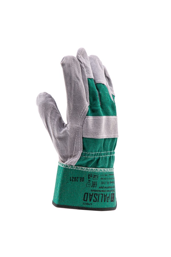 Перчатки спилковые комбинированные, усиленные, размер XL, Palisad