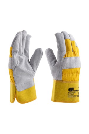Перчатки спилковые комбинированные, усиленные, утолщенные, размер XL, Сибртех
