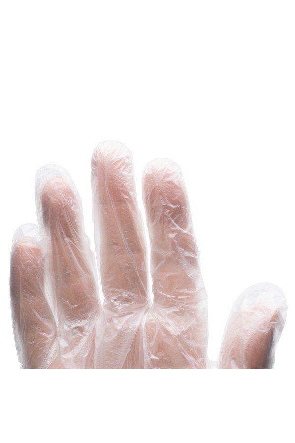 Перчатки одноразовые полиэтиленовые, прозрачные, 100 шт. (50 пар) L