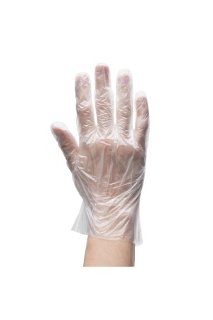 Перчатки одноразовые полиэтиленовые, прозрачные, 100 шт. (50 пар), L, Россия