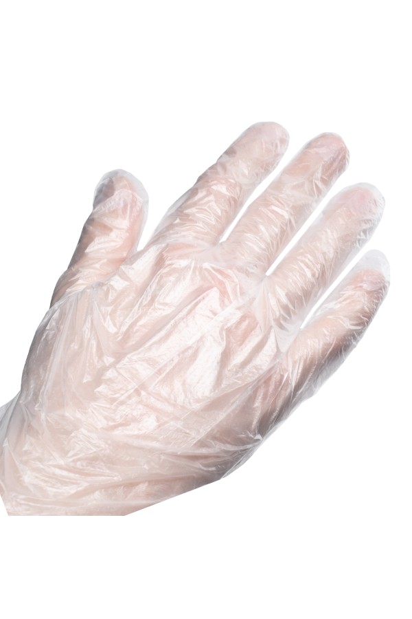 Перчатки одноразовые полиэтиленовые, прозрачные, 100 шт. (50 пар) L