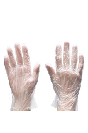 Перчатки одноразовые полиэтиленовые, прозрачные, 100 шт. (50 пар), L, Россия