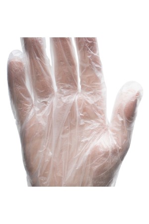 Перчатки одноразовые полиэтиленовые, прозрачные, 100 шт. (50 пар), L, Россия