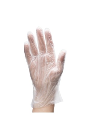 Перчатки одноразовые полиэтиленовые, прозрачные, 100 шт. (50 пар), L, Россия