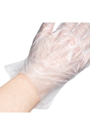 Перчатки одноразовые полиэтиленовые, прозрачные, 100 шт. (50 пар), L, Россия