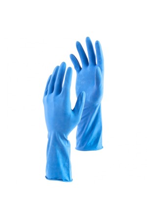 Перчатки хозяйственные латексные c двойным хлопковым напылением, M, Сибртех