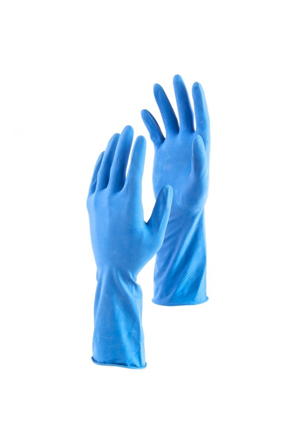 Перчатки хозяйственные латексные c двойным хлопковым напылением, XL, Сибртех