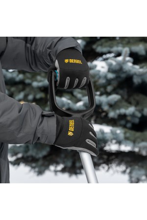 Перчатки универсальные, искусственный мех, работа с сенсорным экраном, размер 8 Denzel