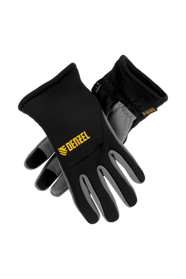 Перчатки универсальные, искусственный мех, работа с сенсорным экраном, размер 9 Denzel