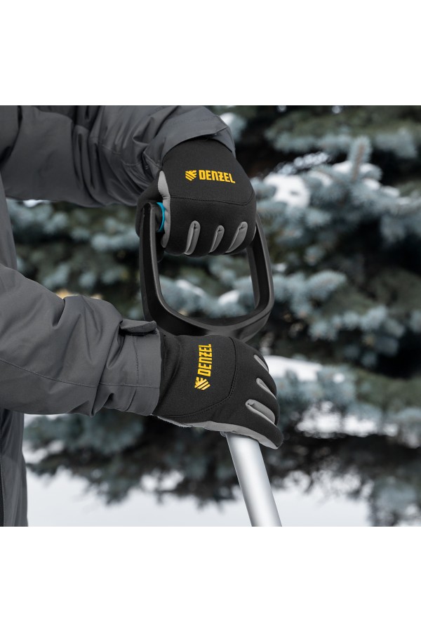 Перчатки универсальные, искусственный мех, работа с сенсорным экраном, размер 10 Denzel