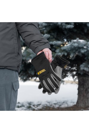 Перчатки универсальные, искусственный мех, работа с сенсорным экраном, размер 10 Denzel