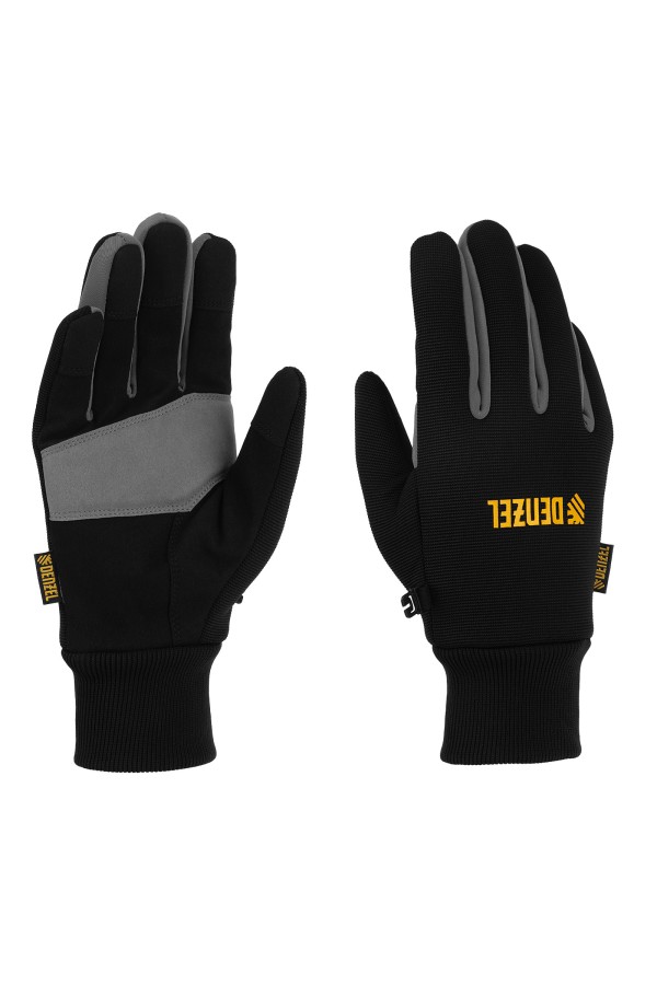 Перчатки универсальные, двойные, работа с сенсорным экраном, вязаная манжета, размер 9 Denzel