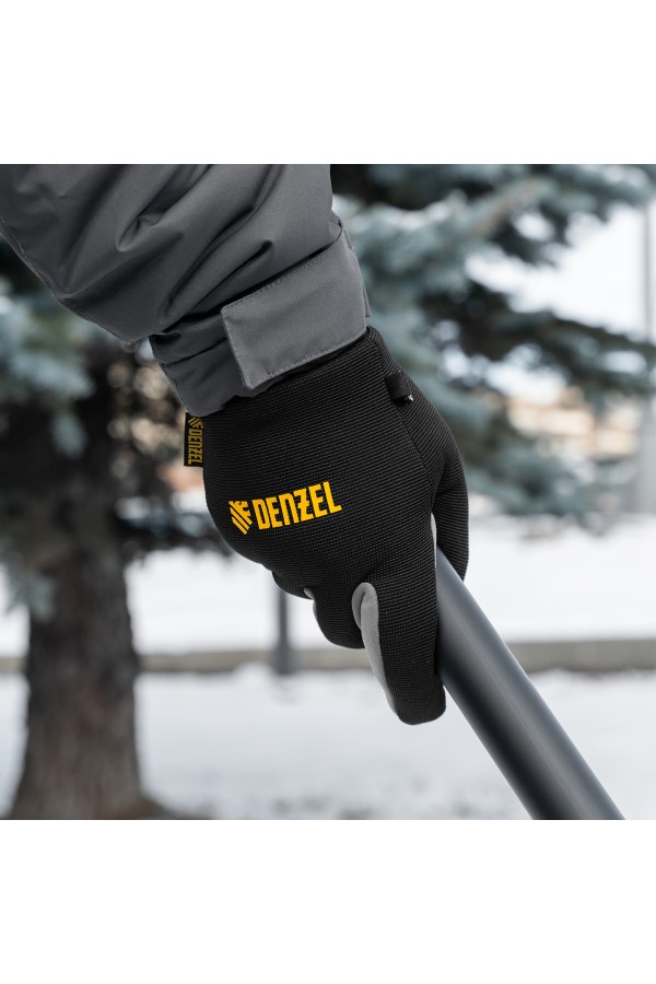 Перчатки универсальные, двойные, работа с сенсорным экраном, вязаная манжета, размер 9 Denzel