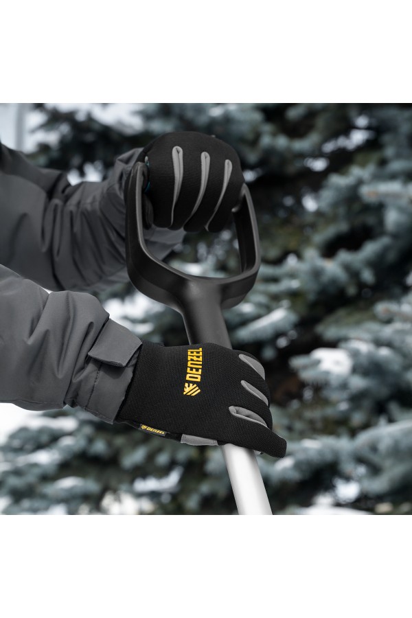 Перчатки универсальные, двойные, работа с сенсорным экраном, вязаная манжета, размер 10 Denzel