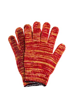 Перчатки трикотажные усиленные, гелевое ПВХ-покрытие, 7 класс, красно-желтый меланж Россия Сибртех