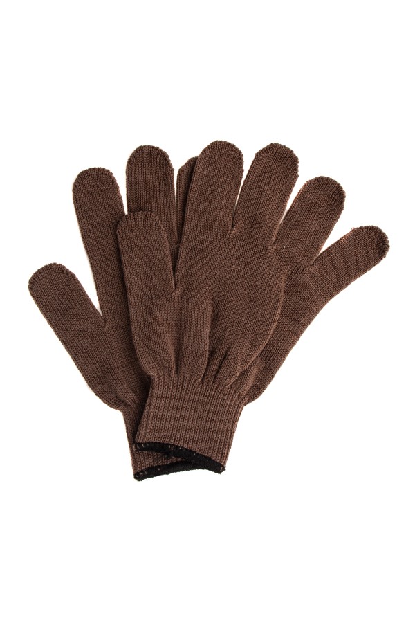Перчатки трикотажные, акрил, коричневый, оверлок Сибртех