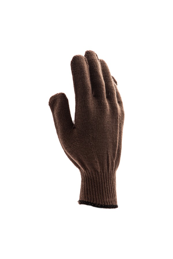Перчатки трикотажные, акрил, коричневый, оверлок Сибртех