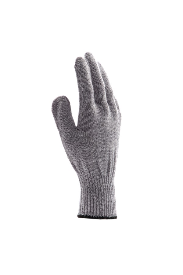 Перчатки трикотажные, акрил, серое мулине, оверлок Сибртех