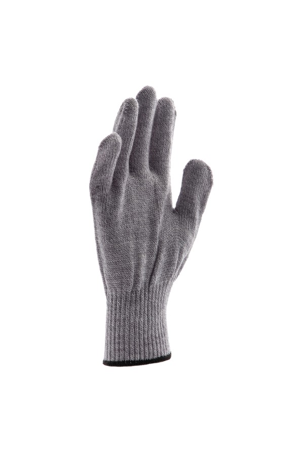 Перчатки трикотажные, акрил, серое мулине, оверлок Сибртех