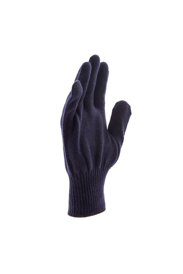 Перчатки трикотажные, акрил, синий, оверлок Сибртех