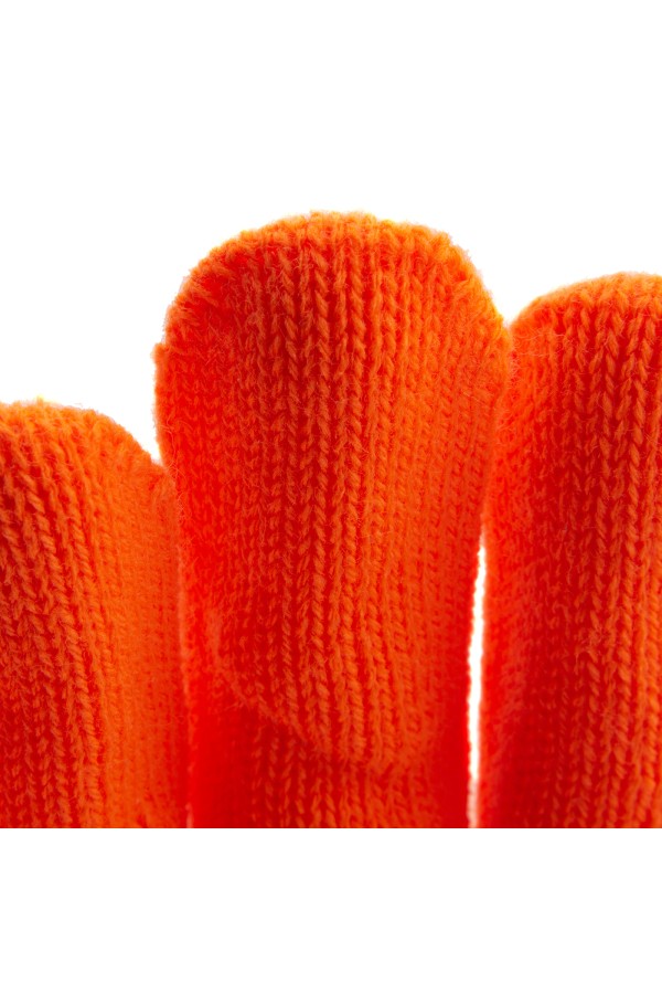 Перчатки трикотажные, акрил, оранжевый, оверлок Сибртех