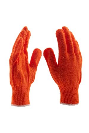 Перчатки трикотажные, акрил, оранжевый, оверлок Россия Сибртех