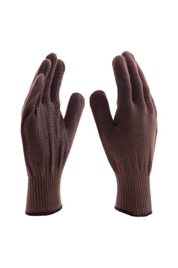 Перчатки трикотажные, акрил, ПВХ гель, 